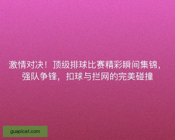 激情对决！顶级排球比赛精彩瞬间集锦，强队争锋，扣球与拦网的完美碰撞