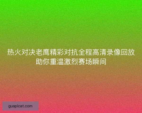 热火对决老鹰精彩对抗全程高清录像回放助你重温激烈赛场瞬间